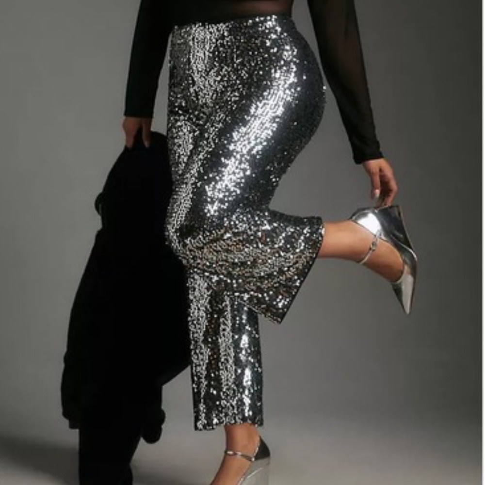 NWT Anthropologie Maeve plus size sequin pants 26W